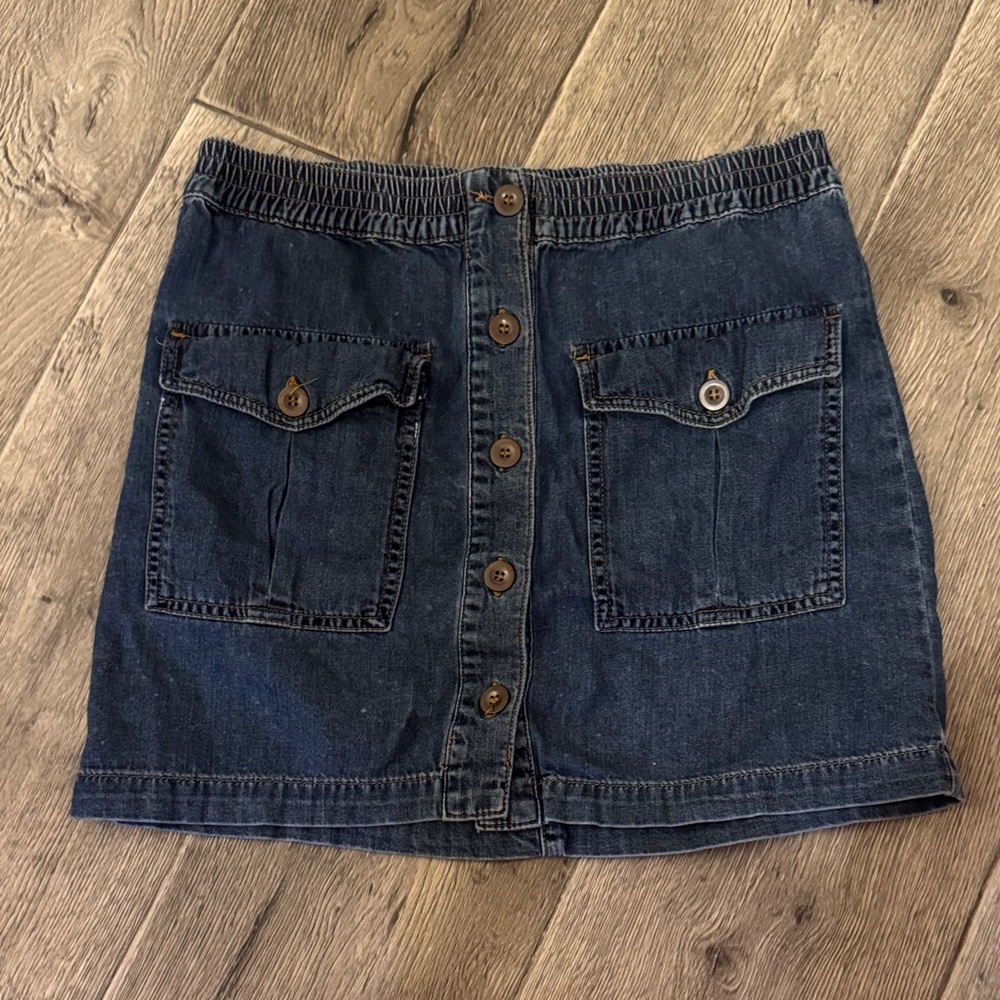 Forever 21 Dark Blue Button-Front Mini Skirt